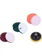 EXTOL CRAFT dörzsölő/csiszoló/polírozó klt. 10 db; 1/4×25 mm csap, fúrógépbe fogható, tépőzáras