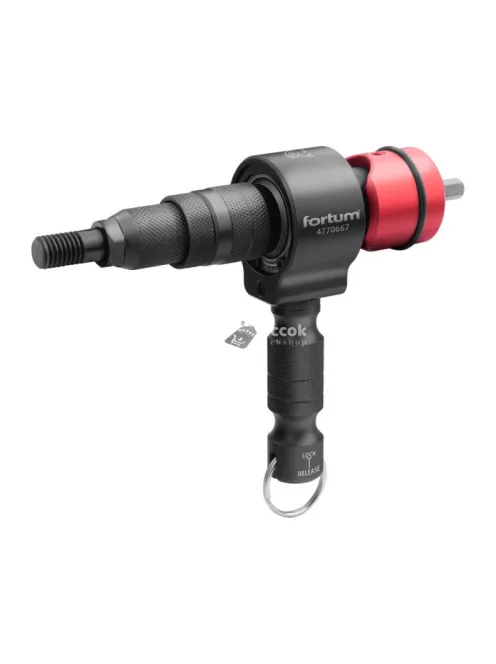 FORTUM adapter klt. fúrógéphez, 2 az 1-ben, popszegecsekhez és POP-NUT szegecsanyákhoz, 15 db, FORTUM