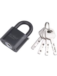   EXTOL PREMIUM lakat, vas, fekete, 4db kulcs; 30mm, edzett acél kengyel, szárátmérő: 5 mm