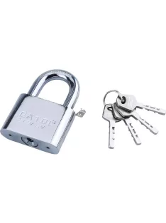   EXTOL PREMIUM lakat, vas, nikkel, 4db kulcs; 60mm, edzett acél kengyel, szárátmérő: 11mm