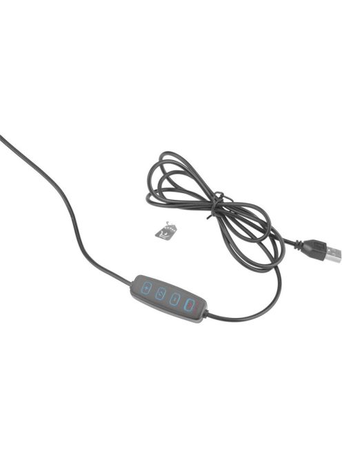 EXTOL LIGHT nagyító LED lámpa, asztali, Fekete, 7 W COB, 2400 Lm, 5× nagyítás; mechanikusan állítható rögzítés, USB töltőkábel