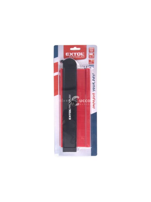 EXTOL PREMIUM profilmásoló (formaátjelölő, konturmásoló) sablon, 256 mm, mágneses