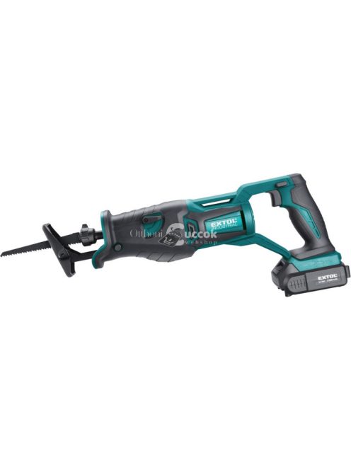 EXTOL INDUSTRIAL akkus szablyafűrészgép, Share20V, Li-ion, 1db akku, 1db töltő, 2000 mAh, 0-3000 ford/perc