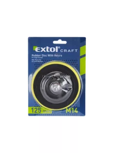   EXTOL CRAFT gumitányér fúrógéphez, sarokcsiszolóhoz; 125mm, tépőzáras, max. ford.:12.500 1/min, 8 mm befogócsonk