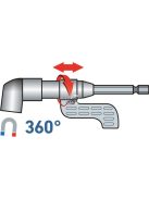 EXTOL CRAFT hosszabbító szár BIT-ekhez, L-alakú (105°) 1/4'×140 mm; mágneses (sarokcsavarozó adapter)