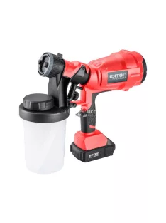  EXTOL PRMIUM akkus festékszóró gép, Share20V, 20V, Li-ion, 1db akku, 1db töltő, 2000 mAh, 700 ml/perc
