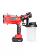 EXTOL PRMIUM akkus festékszóró gép, Share20V, 20V, Li-ion, 1db akku, 1db töltő, 2000 mAh, 700 ml/perc