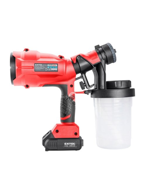 EXTOL PRMIUM akkus festékszóró gép, Share20V, 20V, Li-ion, AKKU és TÖLTŐ NÉLKÜL 700 ml/perc
