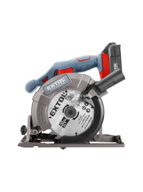 EXTOL PRMIUM akkus körfűrészgép, Share20V, 20V, Li-ion, 1db akku, 1db töltő, 2000 mAh, 0-3650 ford/perc, 165 mm tárcsa