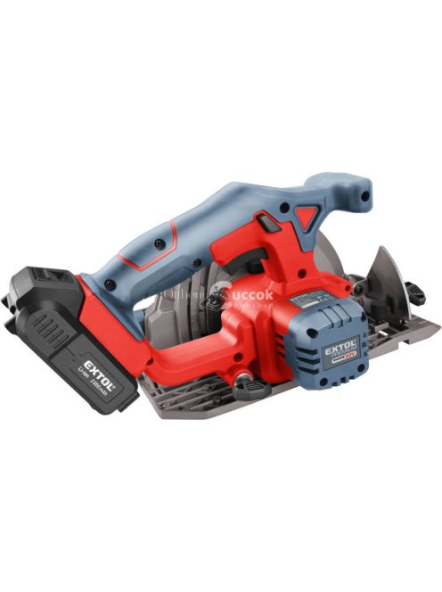 EXTOL PRMIUM akkus körfűrészgép, Share20V, 20V, Li-ion, 1db akku, 1db töltő, 2000 mAh, 0-3650 ford/perc, 165 mm tárcsa