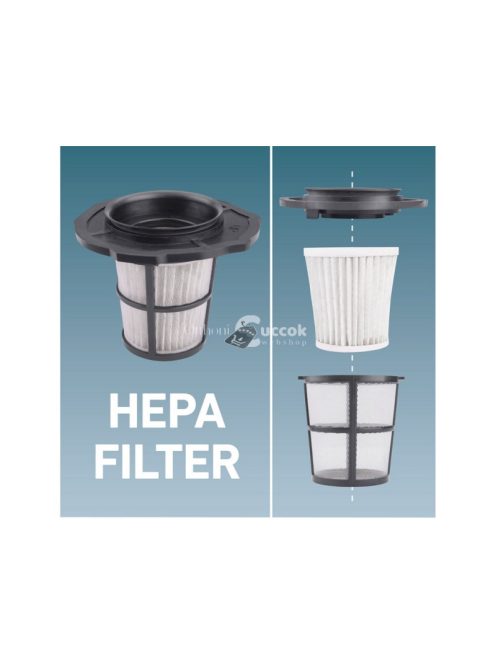 EXTOL PRMIUM akkus porszívó, Share20V, 20V, Li-ion, AKKU és TÖLTŐ NÉLKÜL, HEPA szűrő