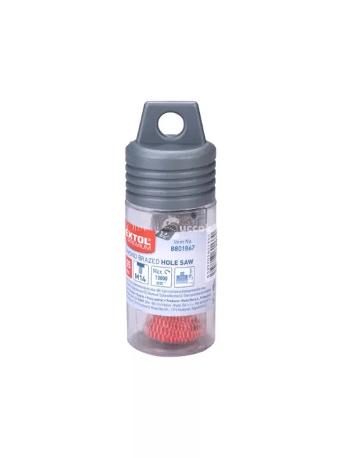EXTOL PREMIUM körkivágó csempére, gyémánt vágóél; 25mm × M14, sarokcsiszolóba fogható