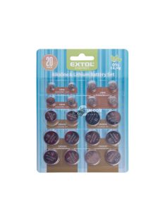   EXTOL ENERGY gombelem klt. 20 db, Lítium 3V és alkáli 1,5V; hosszú étettartam, bliszteren