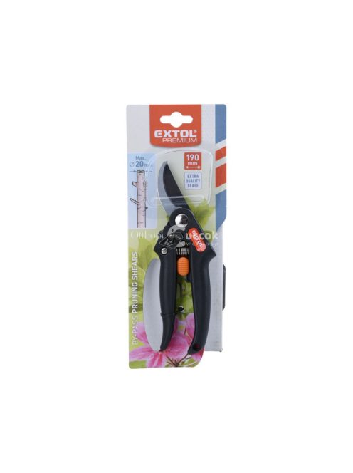EXTOL PREMIUM metszőolló; 190mm, mellévágó, max. 20 mm átvágás, SK5 acél penge, műanyag fogantyú