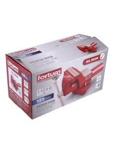   FORTUM satu forgatható;125 mm, 12 kg, max.befogás: 135 mm, max. összeszorító erő: 17 kN, pofák keménysége: HRC 50-54