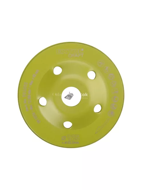 EXTOL CRAFT gyémántcsiszoló korong; 125mm×22,2mm, Turbo/lamellás jellegű