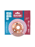 EXTOL INDUSTRIAL gyémántcsiszoló korong; 115mm×22,2mm, Turbo/lamellás jellegű