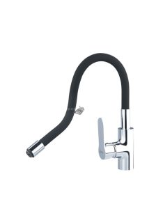   BALLETTO mosogató csaptelep hajlékony szilikon kifolyó csővel, 35mm, fekete