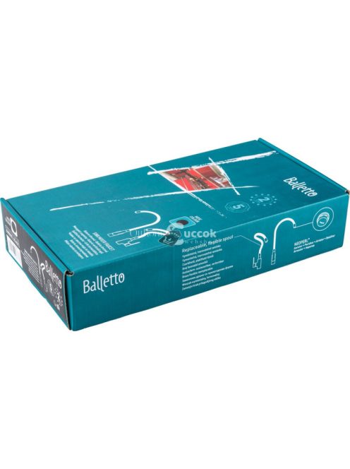 BALLETTO mosogató csaptelep hajlékony szilikon kifolyó csővel, 35mm, fekete