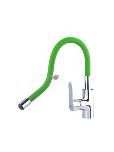   BALLETTO mosogató csaptelep hajlékony szilikon kifolyó csővel, 35mm, zöld