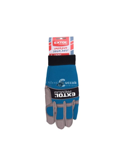 EXTOL PREMIUM kesztyű munkához; erősített tenyérrész, CE, EN388, méret: 10' rezgéscsillapítással