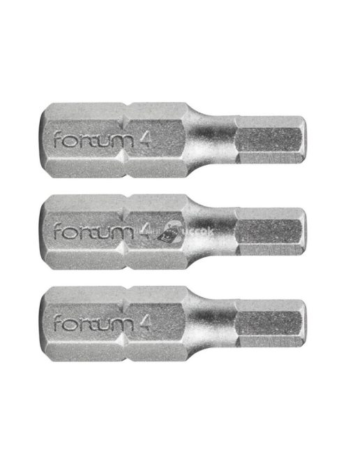 FORTUM behajtóhegy HEX, 3 db, S2 acél; H 4×25mm, bliszteren