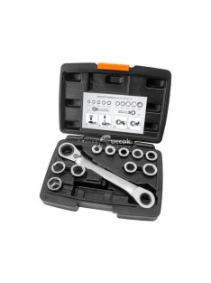   EXTOL PREMIUM racsnis csillag kulcs klt. 11db; cserélhető betétekkel: 8-19mm CrV. 72 foggal, 2 irányú forgás