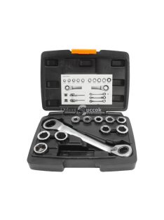   EXTOL PREMIUM racsnis csillag kulcs klt. 11db; cserélhető betétekkel: 8-19mm CrV. 72 foggal, 2 irányú forgás