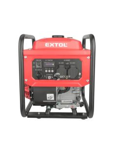   EXTOL PRMIUM benzinmotoros áramfejlesztő, kézi indítás, 3,5 kVA, 230V, 1 fázisú, inverteres