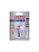 FORTUM sorjátlanító BIT (sorjázó adapter), 3-19mm, fúrógépbe fogható, 1/4'