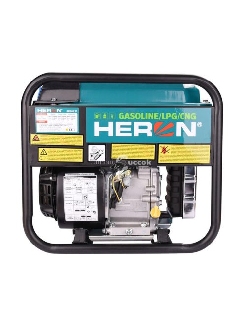 HERON benzin-gázmotoros áramfejlesztő, 3,7 kVA, 230V, 1 fázisú, inverteres