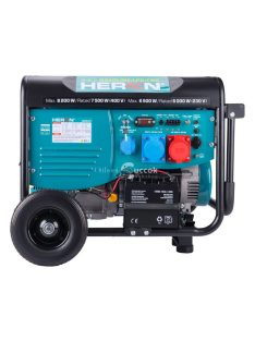   HERON benzin-gázmotoros áramfejlesztő, 8000 VA, távírányítható, 400/230 V