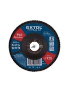 EXTOL PREMIUM lamellás csiszoló acél, Alu, műa. és fa munkadarabok csiszolására, 125×22mm; P40, kúpos, max.:12.300 ford./perc, EN13743