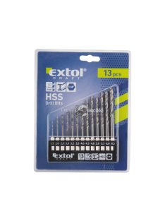   EXTOL CRAFT fémcsigafúró klt., 13db, HSS; 1,5-6,5mm, 1/4 BIT befogás, polírozott, műanyag tartóban, bliszteren