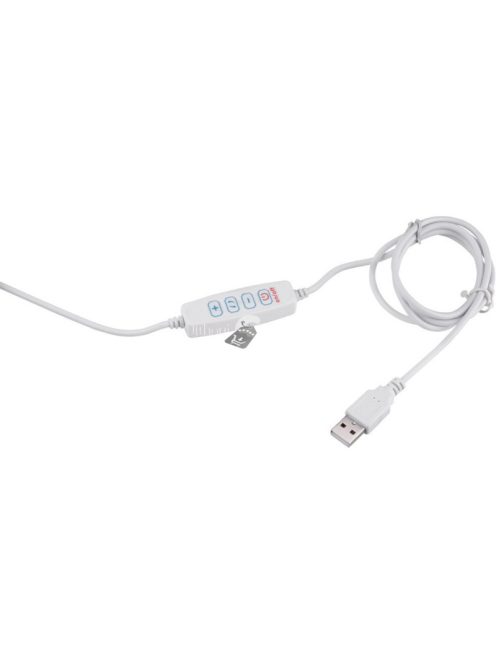 EXTOL LIGHT nagyító LED lámpa, asztali, Fehér, 7 W COB, 2400 Lm, 5× nagyítás; mechanikusan állítható rögzítés, USB töltőkábel