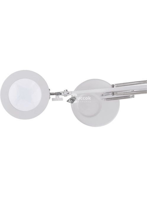 EXTOL LIGHT nagyító LED lámpa, asztali, Fehér, 7 W COB, 2400 Lm, 5× nagyítás; mechanikusan állítható rögzítés, USB töltőkábel