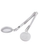 EXTOL LIGHT nagyító LED lámpa, asztali, Fehér, 7 W COB, 2400 Lm, 5× nagyítás; mechanikusan állítható rögzítés, USB töltőkábel