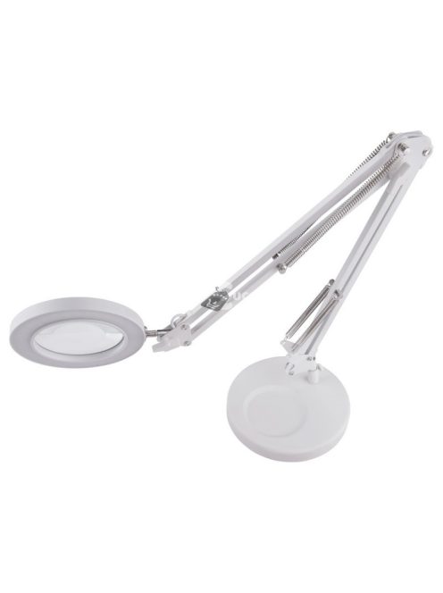 EXTOL LIGHT nagyító LED lámpa, asztali, Fehér, 7 W COB, 2400 Lm, 5× nagyítás; mechanikusan állítható rögzítés, USB töltőkábel