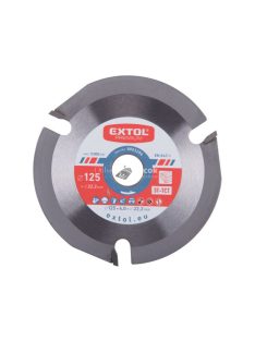   EXTOL PREMIUM körfűrészlap, keményfémlapkás, 125×22,2mm(lyuk átm), T3; 4,0 mm lapkaszélesség, max. 12.000 ford/perc