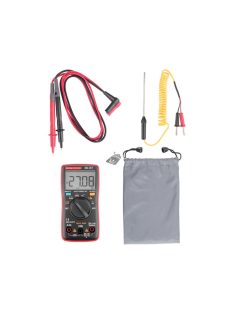   EXTOL PREMIUM digitális multiméter; Amper/Volt/Ohm mérő, True RMS, hangjelző funkcióval, CE, 2 db 1,5V AA elem