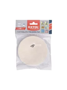   EXTOL PREMIUM polírkorong, fehér, báránybőr (gyapjú); 115 mm, 7 mm vastag, tépőzáras