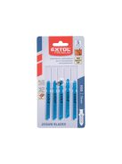 EXTOL PREMIUM dekopírlap fémre, 5db, Bosch befogás, HSS; 51×8×1,5mm, 1,2mm fogtáv, mart, hullámosított fogak, egyenes vágás, acéllemez