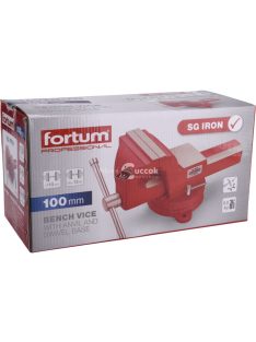   FORTUM satu forgatható;100 mm, 8 kg, max.befogás: 110 mm, max. összeszorító erő: 13 kN, pofák keménysége: HRC 50-54
