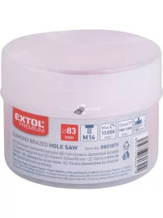   EXTOL PREMIUM körkivágó csempére, gyémánt vágóél; 83mm × M14, sarokcsiszolóba fogható