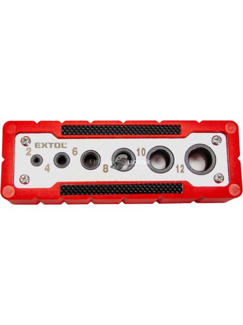 EXTOL PREMIUM fúróvezető sablon (fúrósablon) Fúrószárhoz, 6 méret: 2-12 mm