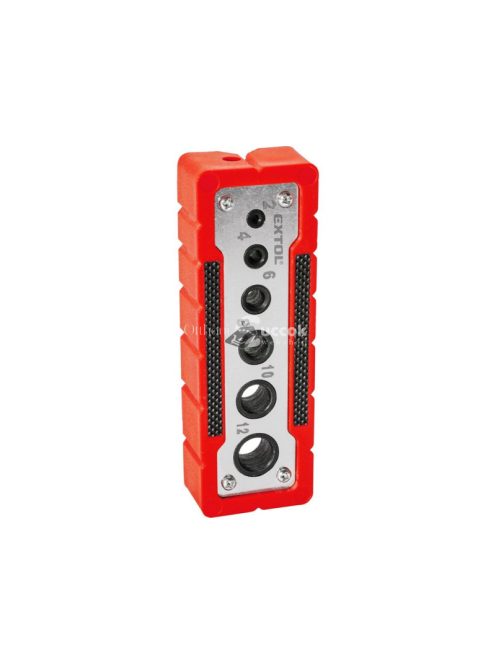 EXTOL PREMIUM fúróvezető sablon (fúrósablon) Fúrószárhoz, 6 méret: 2-12 mm