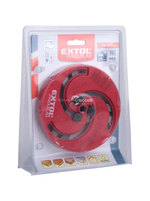 EXTOL PREMIUM körkivágó gipszkartonhoz, állítható 19 -127 mm, HSS