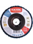 EXTOL PREMIUM csiszolókorong sarokcsiszolóhoz (négertárcsa), 115mm, 14 mm vastagság, üvegszálas hátlap, nylon és szilícium-kar