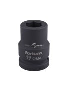 FORTUM gépi (impakt) dugófej 3/4', 19mm, L 52 mm, feketített, FORTUM