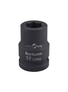   FORTUM gépi (impakt) dugófej 3/4', 19mm, L 52 mm, feketített, FORTUM
